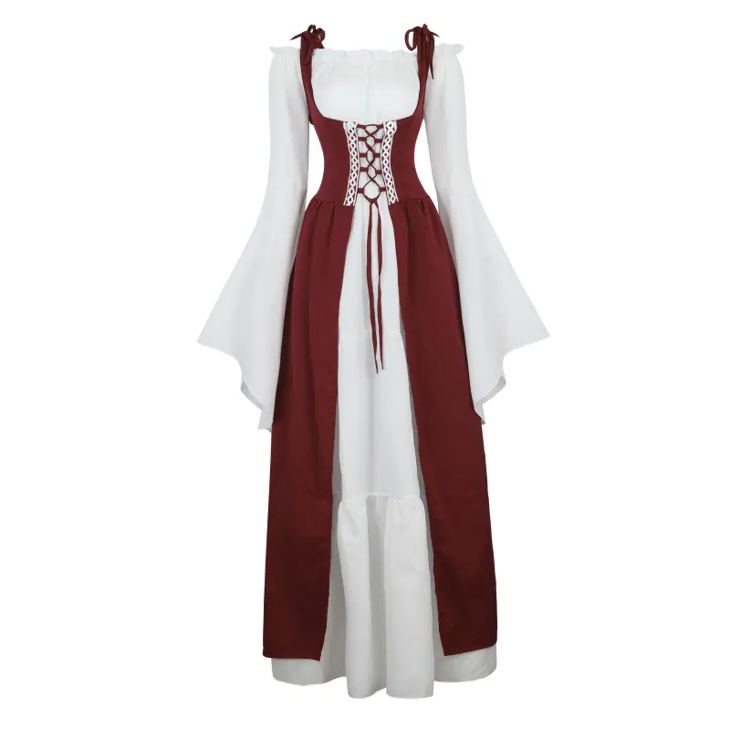 2-Pieces Renaissance Costumes for Women Dress MILALEE Fairy Gothic Gown Chemise Peasant Dress Medieval Costume Halloween Gothic Party Outfit 6504-T1