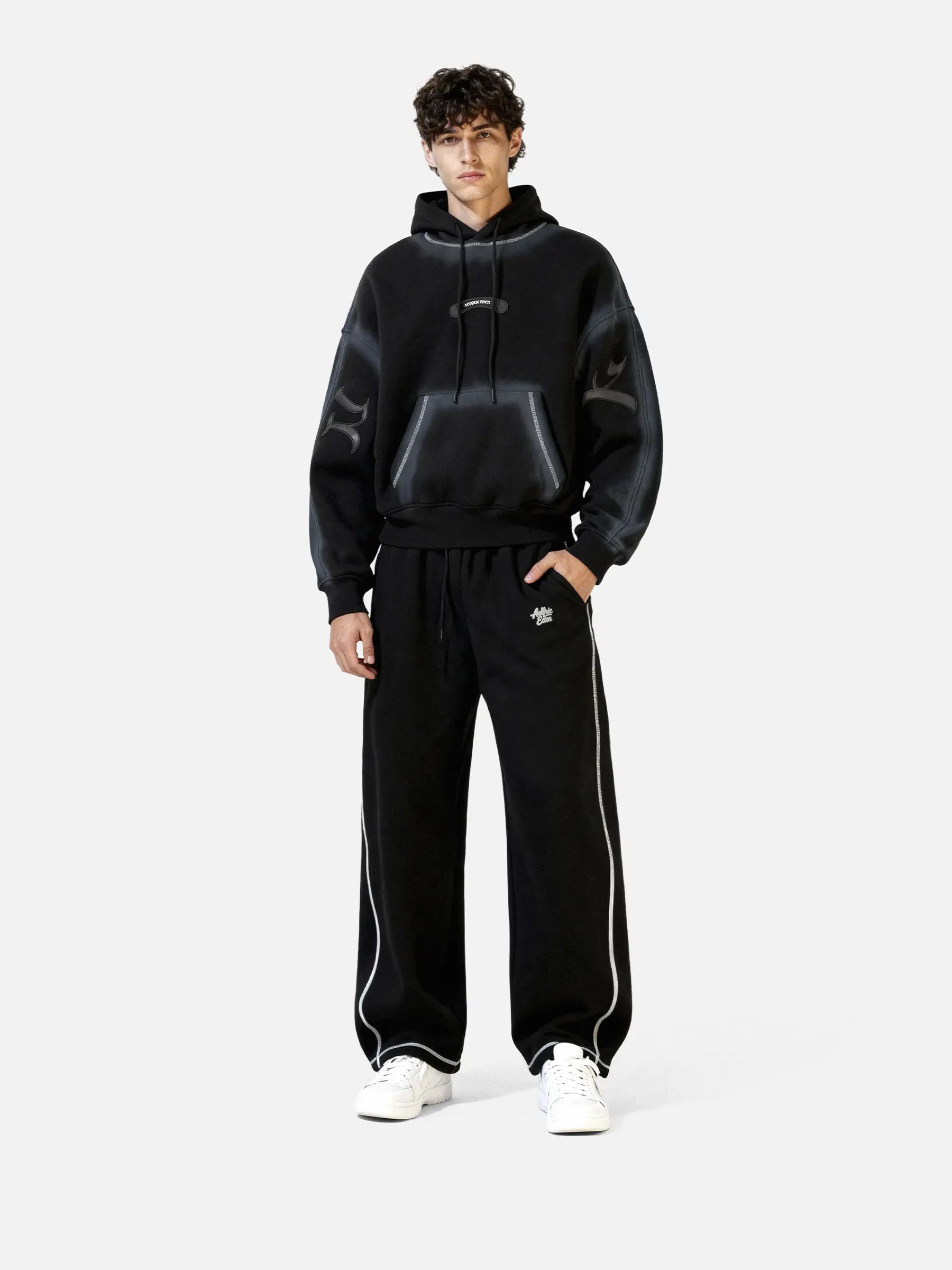 Aelfric Eden Souffle Cloud ICON Boxy Set Premium Unisex 2 Piece Oversized Batwing Sleeve Hoodie & Baggy Pants Leather Patch Y2K Heavyweight Streetwear Aelfric Eden Souffle Cloud ICON Boxy Set Premium Unisex 2 Piece Oversized Batwing Sleeve Hoodie & Baggy Pants Leather Patch Y2K Heavyweight Streetwear