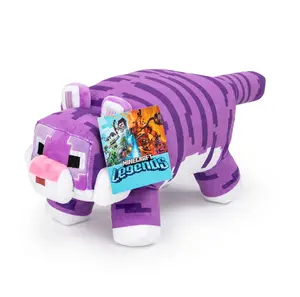 Jay Franco Minecraft Fuzzy Pillow Buddy Featuring Wolf, Tuxedo Cat, Axolotl and Chicken Jockey