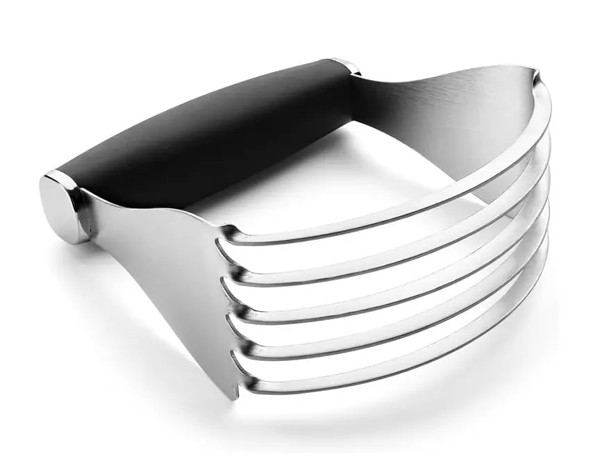 XL Stainless Steel Pastry Cutter Tool for Baking - Heavy Duty Dough Blender - Butter & Dough Cutter Tool with Sharp Blades - Pastry Blender for Easy Mixing - Dishwasher Safe - Black