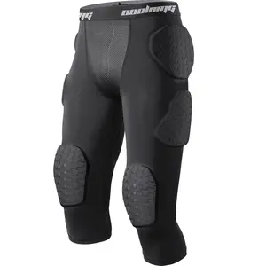 COOLOMG 7-Pad Youth Boys Football Girdle Padded Leggings Durable Athletic Sports Tights with Thigh Pads for Football Youth Compression Training outdoorfun
