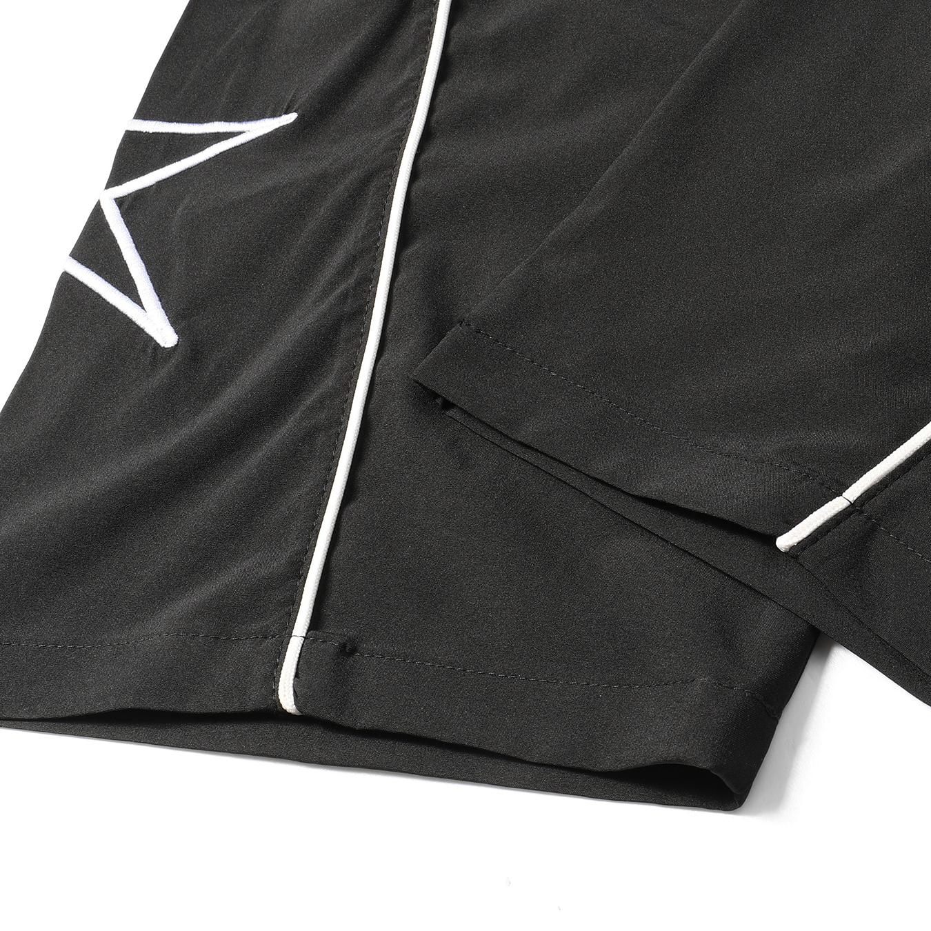 Men’s star print wide-leg track pants, drawstring streetwear sweatpants with contrast stitching, casual loose athletic bottoms for everyday wear