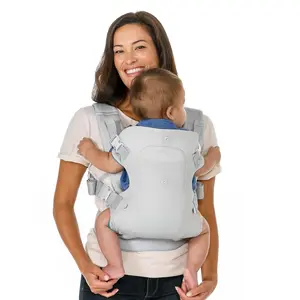Hands-Free Baby Wrap Carrier, Flip 4-in-1 Advanced Carrier, Convertible Face in or Out or Front, Ergonomic, Travel with Baby Easily, Relieve Fatigue, Newborns and Older Babies, Maximum Load Bearing 32 lbs