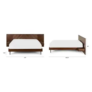 Article Nera California King Low Profile Bed with Nightstands Set — Walnut
