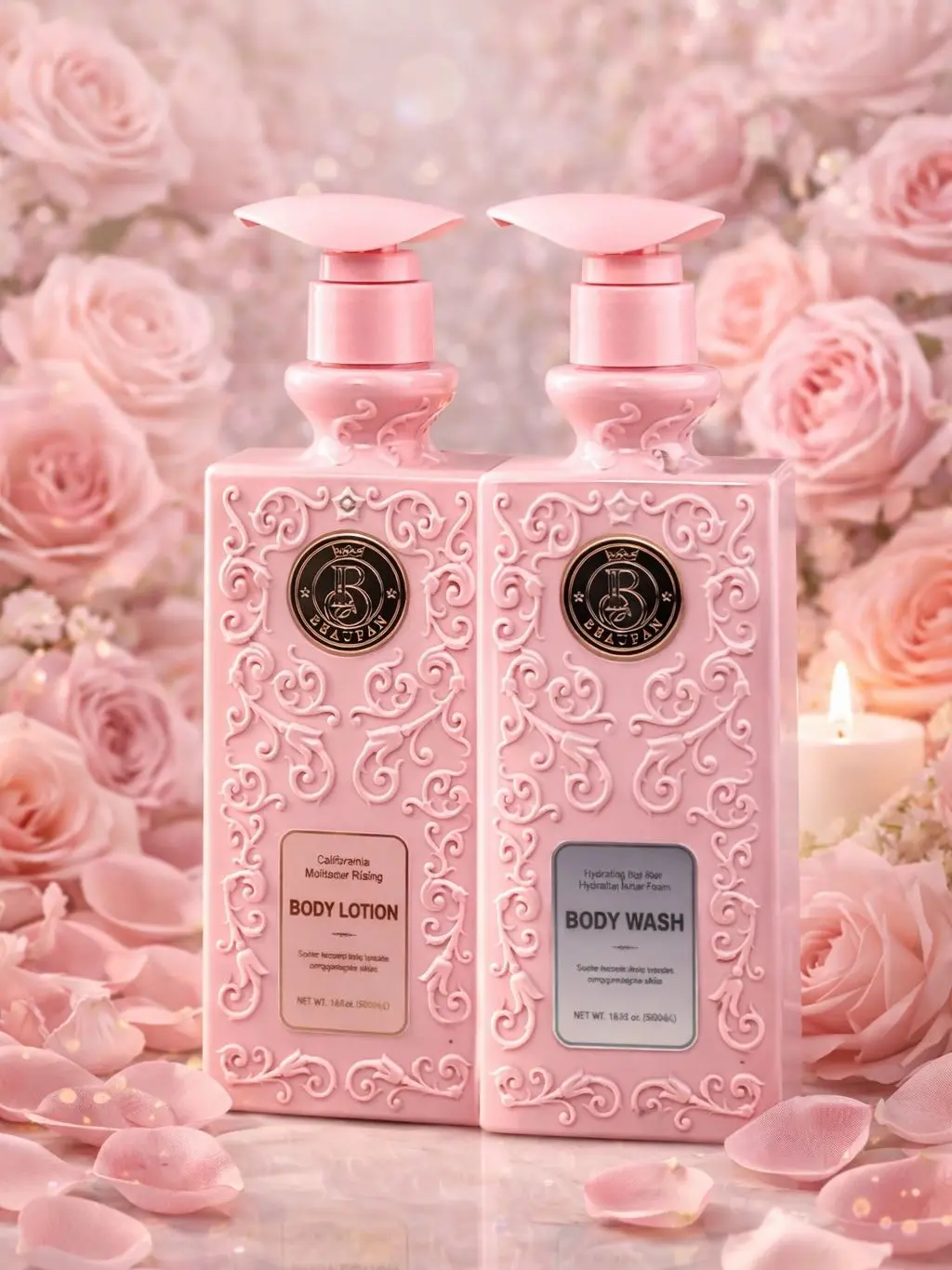 Beaupan California Wild Rose Body Lotion and Body Wash