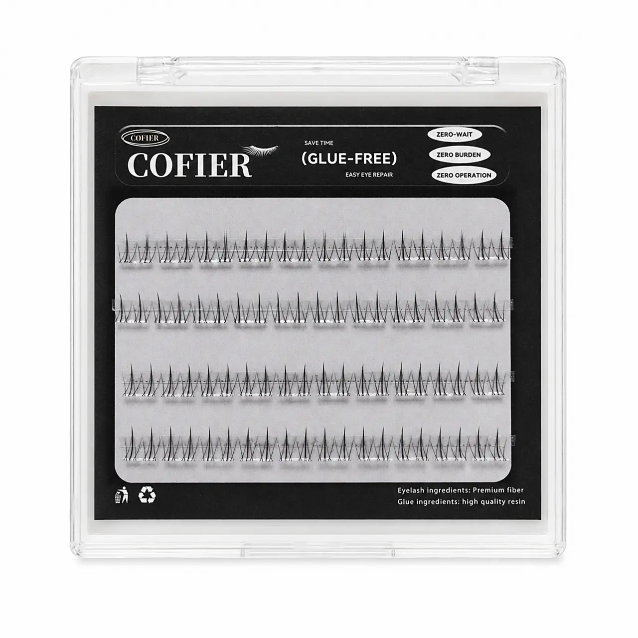 Glueless Snap-in Lower Lashes with Natural Curl, Irritant-Free False Eyelashes for Quick 3-Second Application, Lower Lashes Only, Cosmetic, Short Lashes