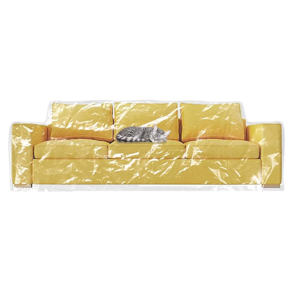 Wokire Plastic Loveseat Cover - 84" W x 40" D x 36" RH x 18" FH - Heavy Duty Vinyl, Waterproof, Slipover - Protects Pets Scratches