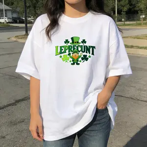 Leprecunt Celtic Knot T-Shirt, St. Patrick's Day Irish Clover Bagpipes Tee