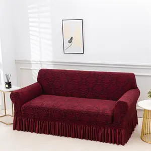 Vintage Retro Sofa Cover, Sofa Slipcover, Bubble Mesh Weave Skirt Design, Durable Dust Protection, Resistant to Pet Scratches, Universal Sofa Protector