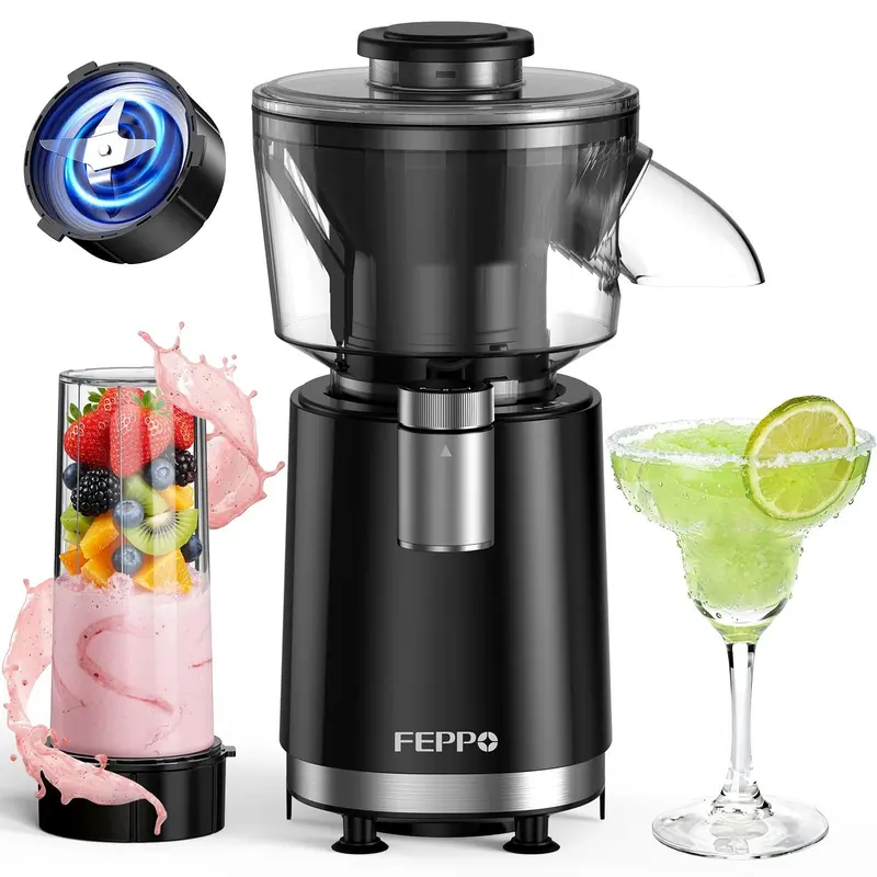 FEPPO 2-in-1 Shaved Ice & Smoothie Maker - 700W Powerful Kitchen Appliance, Household Item with Stainless Blade, Healthy Frozen Drink/Slush Machine, Smoothie Recipe Included for Family Friends Home Parties