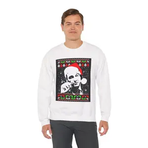 unisex Christmas Mafia Portrait Sweatshirt | Holiday Quote Crewneck