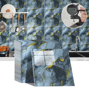 Self-Adhesive Marble Tile Stickers Set, Waterproof PVC Wall Decor, Durable Floor Tiles, Easy to Apply and Remove, Perfect for Living Room Kitchen Bathroom