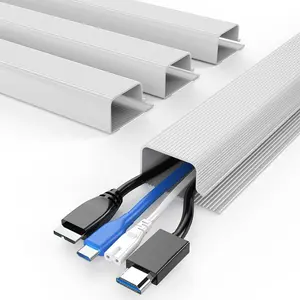 4 Pack Cable Management Under Desk - Office & Home Cable Organizer,J-Channel Cable Management for Clutter-Free Environment,Cable Management Kit,Cord Organizer for Desk,Cord Management,4X15.7in