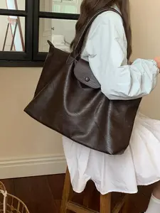Large Capacity Commuter Tote Bag, Handheld Short Trip Travel Bag, Lightweight Waterproof Portable Luggage, Premium Soft Leather Sports Fitness Bag