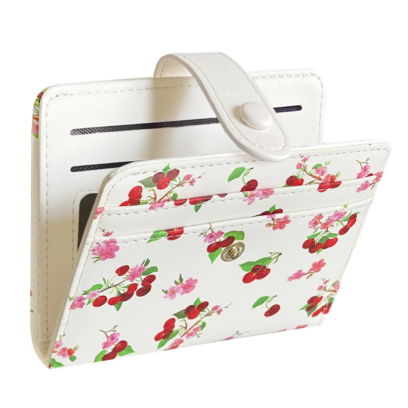 Cute Fruit Prints Small Wallet with 8 Card Slots for Women Girls