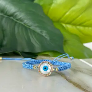 (Deals for you)Blue string bracelet with evil eye lucky charm blue string trending bracelet best selling adjustable bracelet with the best quality