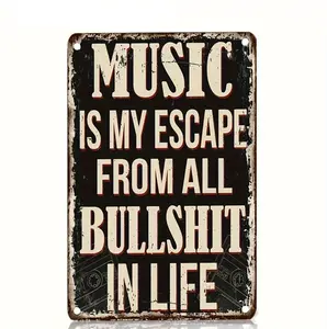 [2D Flat] 20Cm by 30Cm (8 Inches by 12 Inches), a Music-Themed Logo Wall Art Piece for Home, Bar, Or Farm Decor, Ideal for Various Decoration Styles. Easy to Hang And Brings a Distinctive Flair to Any Space