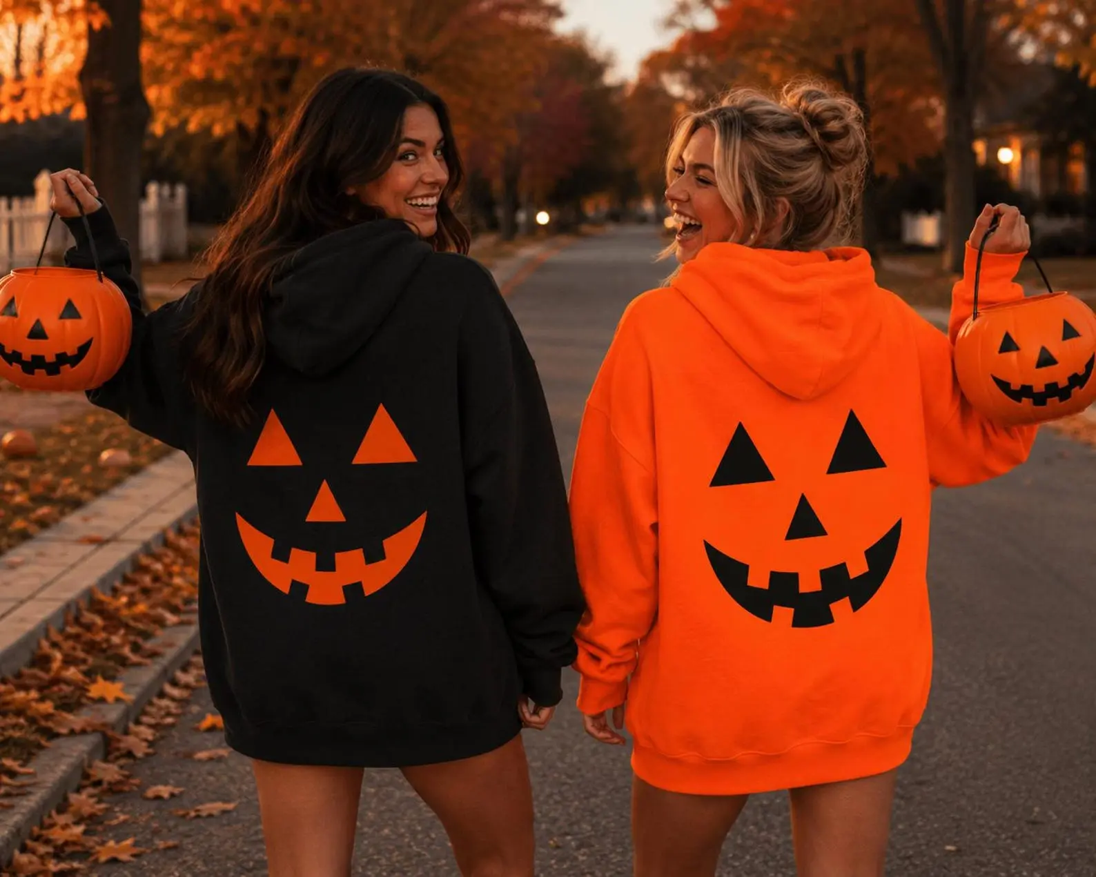 Unisex Jack O Lantern Graphic Hoodie Sweatshirt, Casual Cotton Pullover Top with Ribbed Trim for Halloween and Fall, Sweatshirts, Long Sleeve, Tops, Classic Fit, Graphic Print