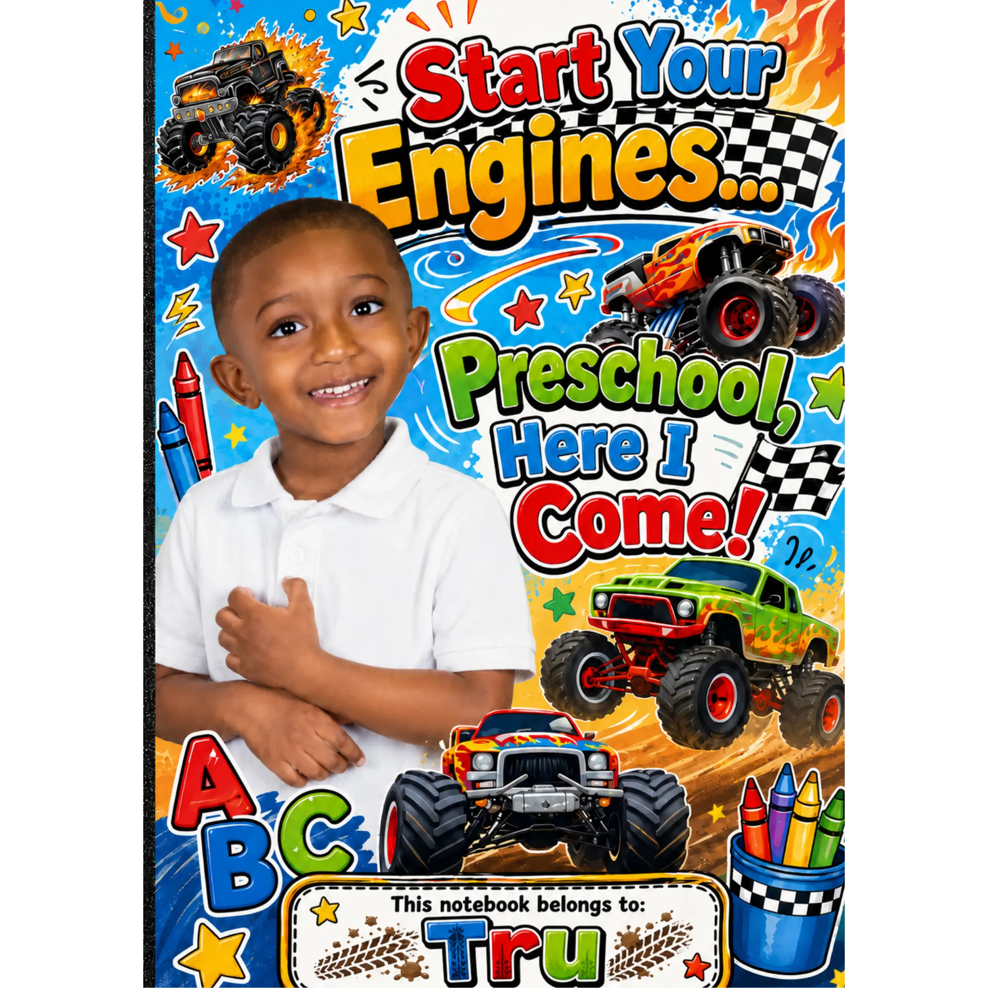 Printed Customized Start Your Engine Composition Notebook