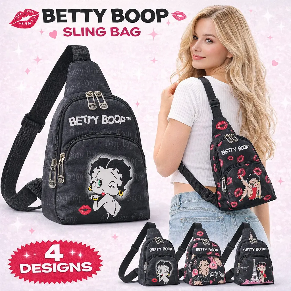 Betty Boop Sling Bag Mini Backpack Crossbody Cute Small Bag for Travel Daily Use 4 Designs Betty Boop Sling Bag Mini Backpack Crossbody Cute Small Bag for Travel Daily Use 4 Designs