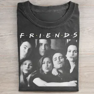 Vintage Friends TV Show Graphic Tee - Movie Shirt - Friends Group Photo Tee - Chandler Bing Shirt - Iconic Movie Scenes - Gift for Friends Top Womenswear