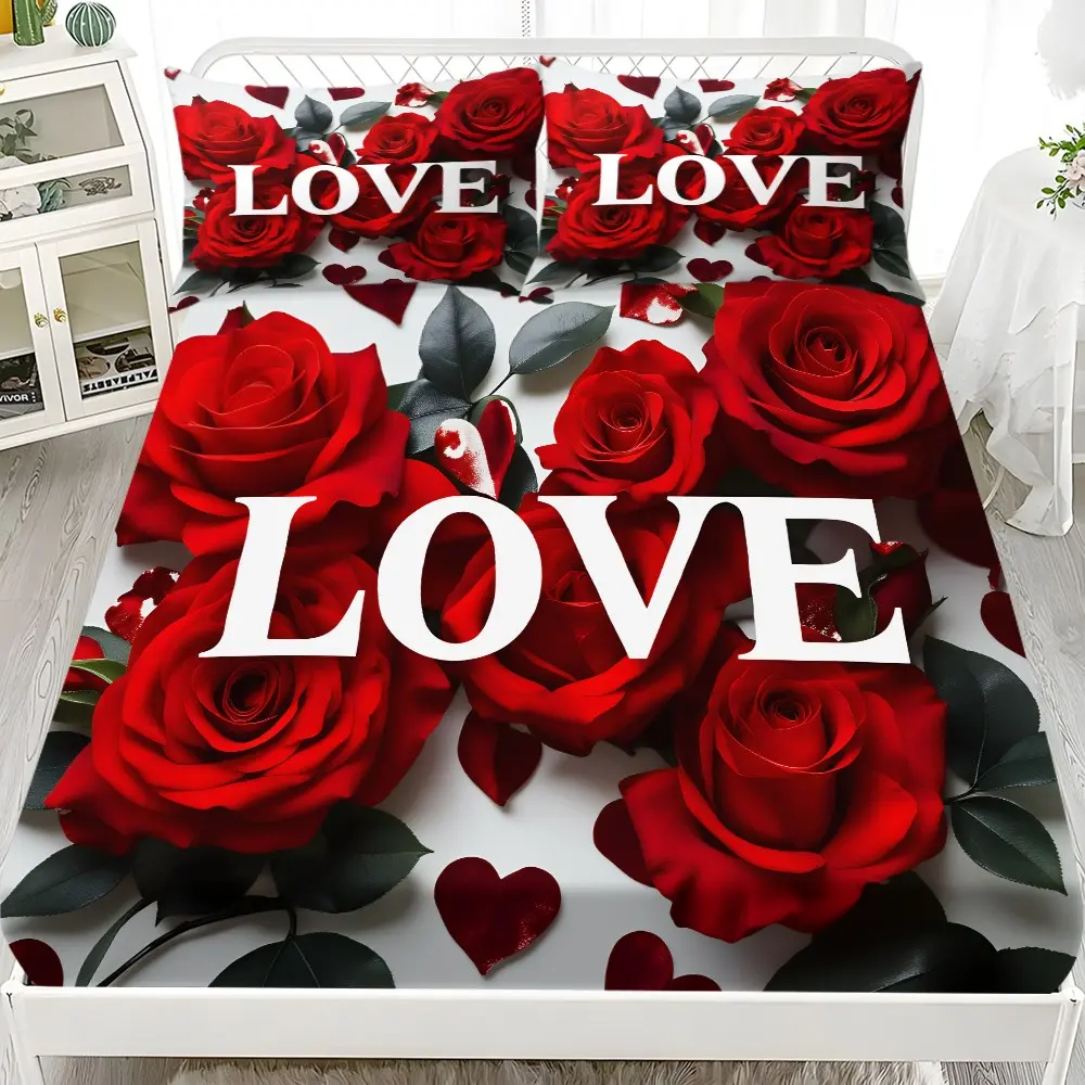 Bed Sheet Set (1 Fitted Sheet + 2 Pillowcases), Modern Style, Comfortable and Aesthetic, Suitable for Dorms and Hotels, All Seasons, Bed Sets Supplies, Bed Sheets Set, Bedding Sheets, Bedsheets Set