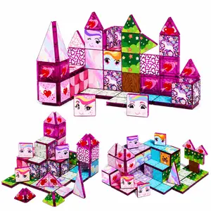 Unicorn Magnetic Building Cubes for Kids, Stem Educational Construction Toy, Creative Preschool Learning Toys, Birthday Gift for Girls Boys 3+