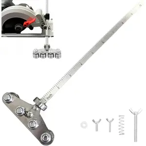 Circular Saw Guide Rail, 24in Positioning Calipers for Circular Saw, Stainless Steel Rip Cut Circular Saw Guide, Adjustable Guide Rail for Woodworking Positioning Cutting
