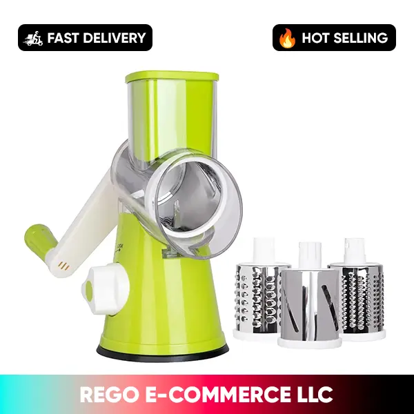 Sturdy Metal Hand-Cranked Rotary Cheese Shredder - Kitchen Food Prep Utensil for Fresh Cheese, Vegetables, Nuts, with Non-Slip Suction Base.