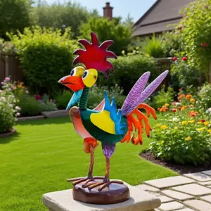 Metal-Strange Bird Outdoor Statue,Multi-color Animal Art Courtyard Decoration,Tabletop Ornaments Statue Decoration Crafts for Outdoor Lawn,Courtyard,Garden Sculptures Statues