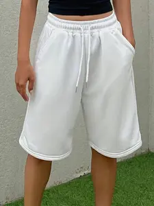Hiding Belly Fat Hip Hiding Loose Solid Drawstring Casual Shorts, Comfortable and Stylish Short Pants for Daily Wear