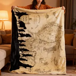 Lord of the Rings Theme Flannel Blanket, Soft Fluffy Lightweight Warm, Perfect for Bed Blankets for Sofa Office Camping Travel, Multi-Purpose Blanket Gifts Idea, Cozy Blanket