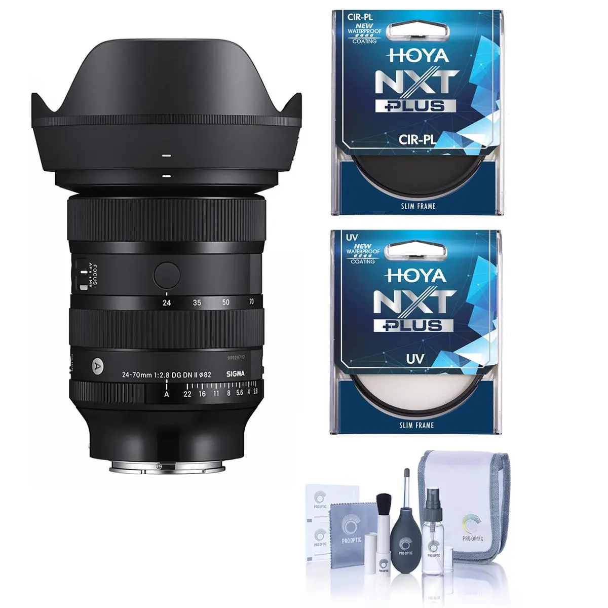 Sigma 24-70mm f/2.8 DG DN II Art Lens for Sony E, Bundle with UV Lens Filter, Circular Polarizer Lens Filter and Cleaning Kit