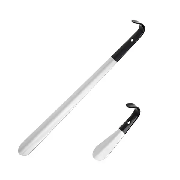 Short or  Long Premium Stainless Steel Shoe Horn, 1.8mm Extra Thick Construction & Comfort Leather Handle, Durable Helper for Easy Putting On Shoes, gift