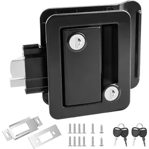 Entry Door Lock Replacement-Upgrade Door Latch Handle With Paddle Deadbolt for Outside, Camper Trailer Lock for Cargo Horse, Premium Zinc Alloy Locks for Travel Trailers