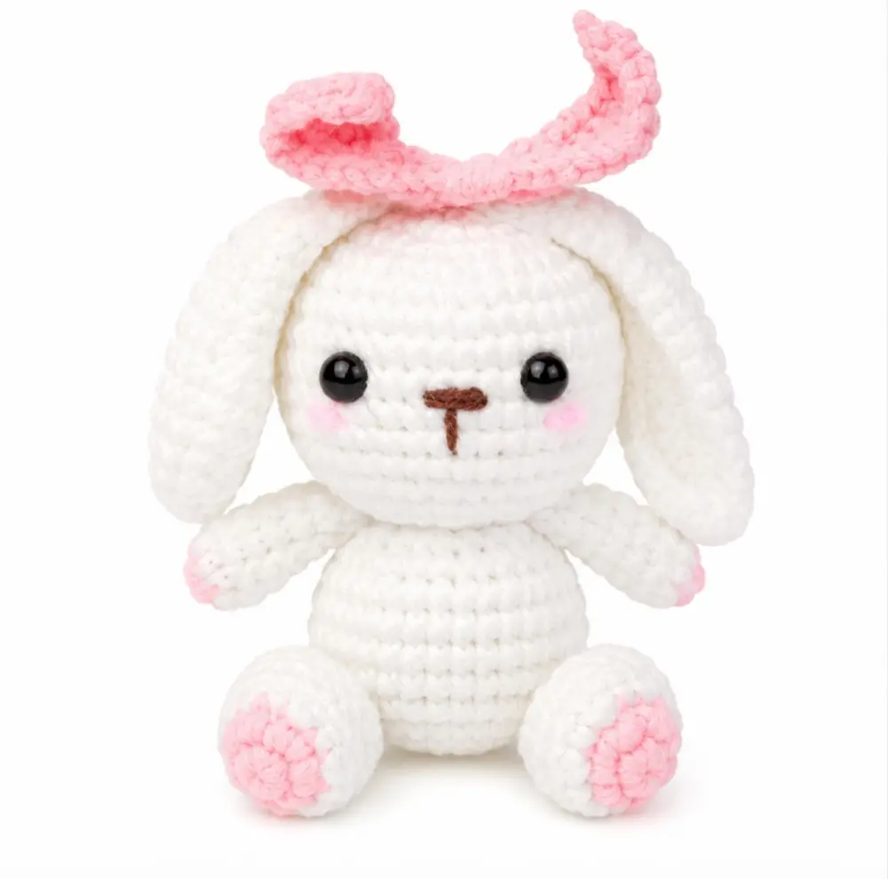 TIKA Beginner Crochet Bunny Kit with Step-by-Step Video Tutorials, DIY Amigurumi Crochet Starter Set for Adults