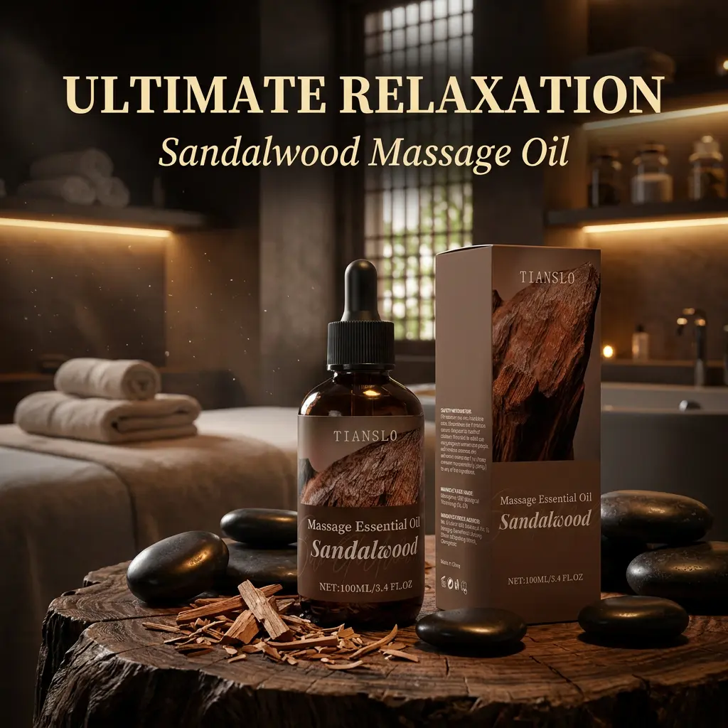 TIANSLO Sandalwood Massage Essential Oil - Body Care Liquid for Joint & Muscle Therapy, Stress Relief, Deep Sleep, Scalp Nourishment & Body-Hair Care, 100ml/3.4oz, Eucalyptus, Joint & Muscle Therapy Massage Oils, Aroma Body Care
