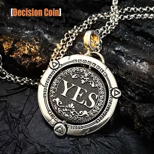 Rotating Decision Maker Necklace, Stress Relief Coin Pendant, Unique Flip Coin Jewelry, Ideal Gift for All Occasions, Jewelry Gifts