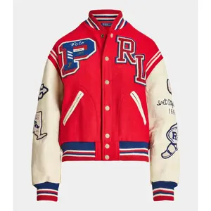 Vintage Varsity Letterman Jacket – Red & Cream Heavy Blend Body, Retro Collegiate Style 2026