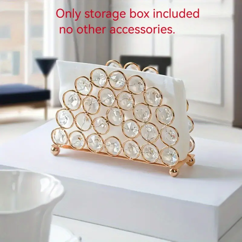 Elegant Crystal and Metal Decorative Napkin Holder with Flair, Luxurious and Practical Home Decor Accessory, Home Goods, Decorative Solution, Perfect and Ideal for Living Room and Bedroom, Standalone Design, Unique Functionality