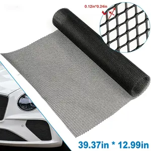Universal 39.37*12.99 Aluminum Metal Mesh Front Bumper Grille – Soft Durable Car Bumper Fender Vent Grille Net for Auto Modification
