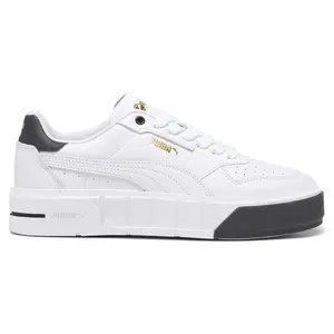 PUMA Womens Cali Court Leather Lace Up Sneakers Shoes Casual - White