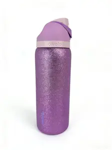 Owala  32oz FreeSip Insulated Stainless Steel Water Bottle with Straw,  Leak Proof, Glitter Purple, BPA Free, Perfect for Travel, Sports, School & Daily Use Drinkware Flasks Bottled Tumbler Portable Skinny Collegiate Vacuum Flask hilarious chicken my pink