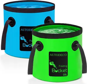 20L Collapsible Bucket 5 Gallon Water Container Folding Water Bucket with Handle Portable Wash Basin