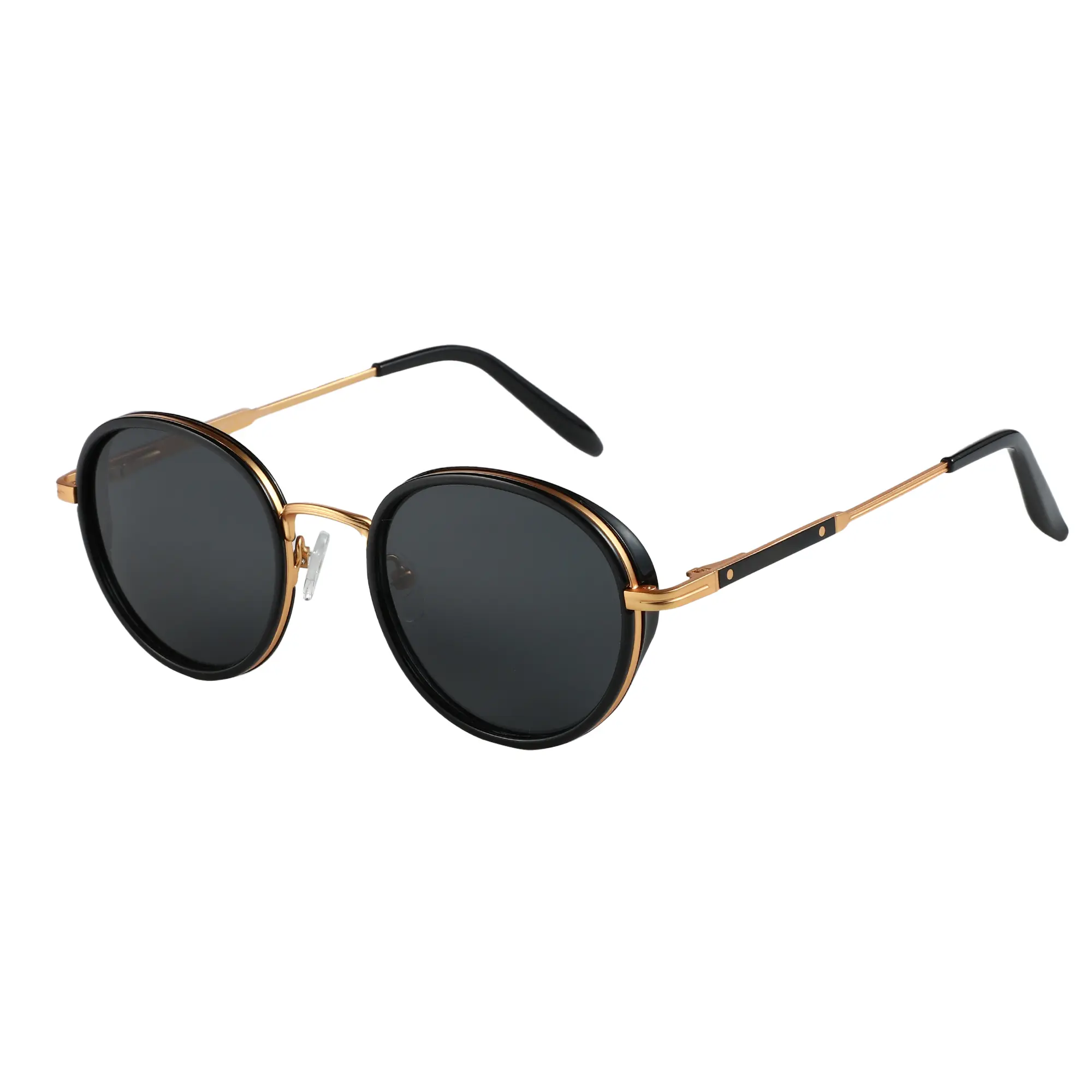 ZENOTTIC Unisex Casual High Quality Retro Sunglasses, Polarized Steampunk Shades with UV400 Protection, Vintage Round Metal Frame Eyewear, Casual Sunglasses