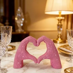 Cute Heart Gesture Decorative Piece, Light Luxury Home Soft Furnishing, Modern Home Decoration, Entryway Desktop Decoration, Desktop Statue, Resin Figurine Statue, Perfect Gift for Friends' Birthdays