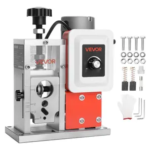 VEVOR Manual Wire Stripping Machine, 0.06-1 in, Portable Copper Stripper with Hand Crank or Drill Powered, 64Mn Quenched Blades, 45# Steel Rollers, ABS PC Wire Peeler, for Scrap Copper Recycling