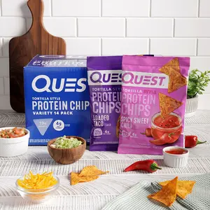 Quest Tortilla-Style 19g  Loaded Taco and Spicy Sweet Chili Protein Chips , Variety Pack, 14 ct. Snack Bites Snack Crunch