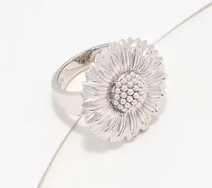 Christian James by Scott Grimes Sterling Silver Floral Sunflower Ring