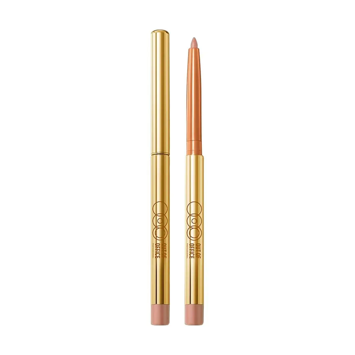 OOO Ohye Line Sculpting Lip Liner Pencil - "Huangshan" Milk Tea Nude Apricot, Define & Plump Lips, Built-in Sharpener